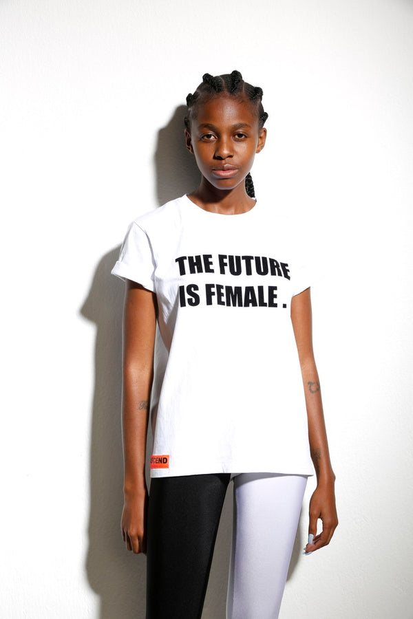 WHITE FUTURE IS FEMALE T-SHIRT