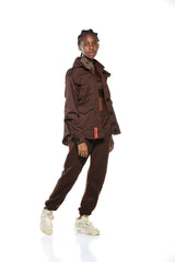BROWN OVER SHIRT TRACKSUIT