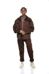 BROWN OVER SHIRT TRACKSUIT