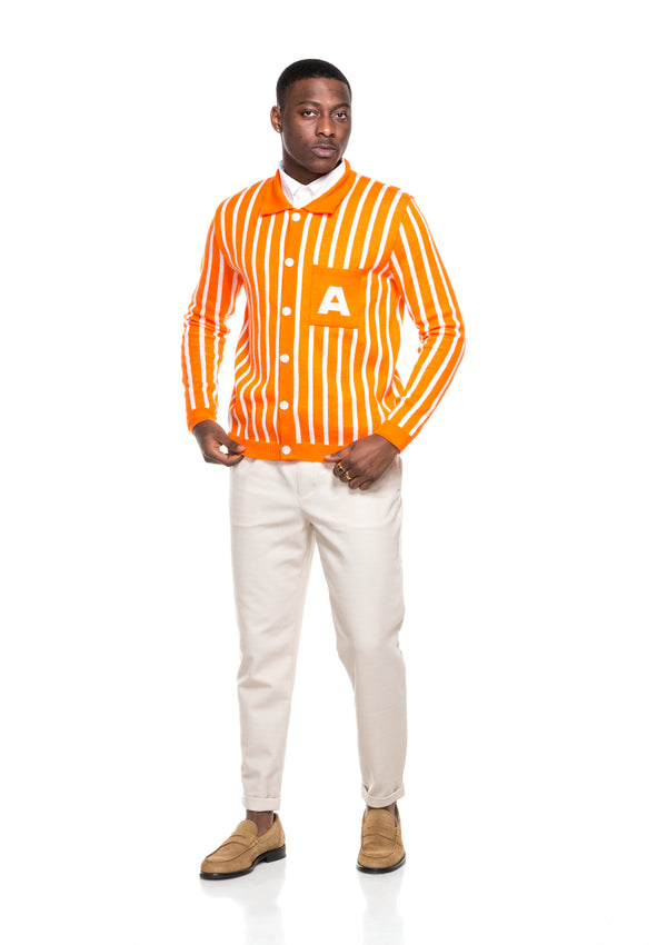 Men's Orange Cardigan