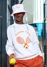 White & Orange Tennis Sweater