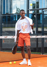 Men's White & Orange Tennis T-Shirt